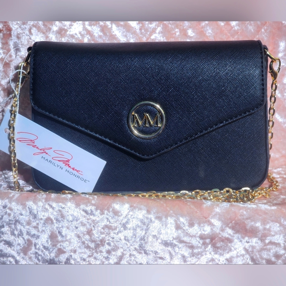 Marilyn Monroe Black Clutch with Gold Chain